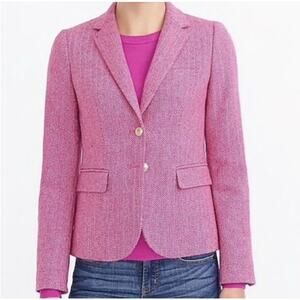 NWOT J CREW wool bld LINED Herringbone vented semiFITTED BLAZER jacket Sz 12